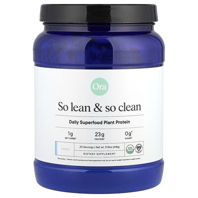 So Lean & So Clean, Chef-Crafted Plant Protein Powder, Vanilla, 21.8 oz (618 g)