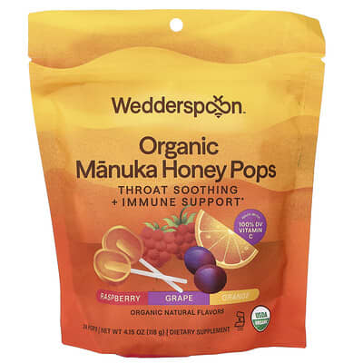 Organic Manuka Honey Pops, Assorted, 24 Pops, 4.15 oz (118 g)