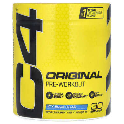Предтренировочный комплекс C4® Original, ледяная голубая малина, 6.3 oz (180 g)