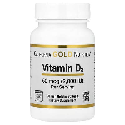 Vitamin D3, 50 mcg (2,000 IU), 90 Fish Gelatin Softgels