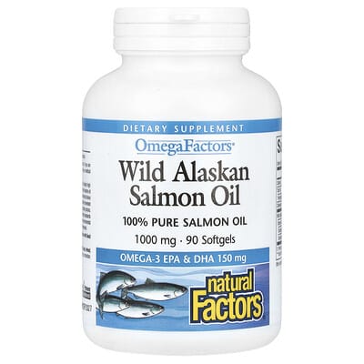 OmegaFactors, Wild Alaskan Salmon Oil, 1,000 mg, 90 Softgels