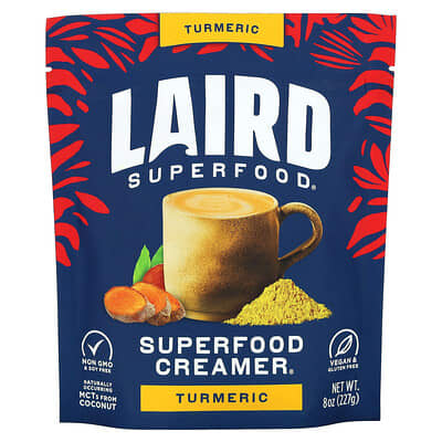 Кремовый заменитель молока Superfood, куркума, 8 oz (227 g)