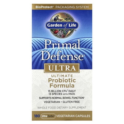 Primal Defense®, Ultra, Ultimate Probiotic Formula, 180 вегетарианских капсул UltraZorbe™