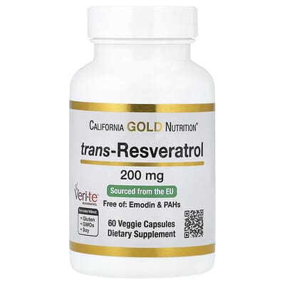 trans-Resveratrol, 200 mg, 60 вегетарианских капсул