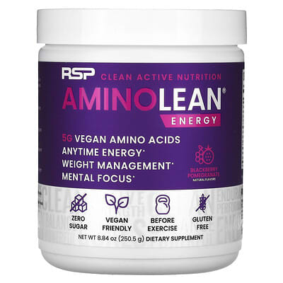 RSP Nutrition AminoLean Energy, ежевика и гранат, 8.84 oz (250.5 g)