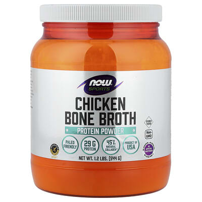 NOW Foods протеиновый порошок из куриного костного бульона, 1.2 lbs (544 g)