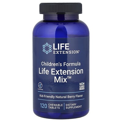 Детская формула Life Extension Mix™, натуральная ягода, 120 жевательных таблеток