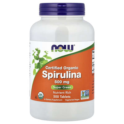 Certified Organic Spirulina, 500 mg, 500 Tablets