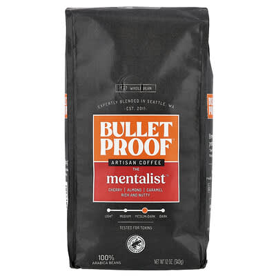 Artisan Coffee, The Mentalist™, Whole Bean, Medium-Dark Roast, 12 oz (340 g)