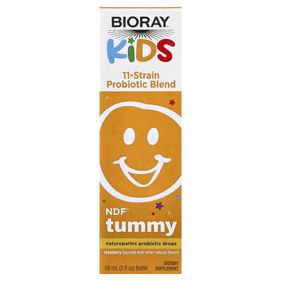 Детский NDF® Tummy, пробиотический комплекс из 11 штаммов, малина, 2 fl oz (60 ml)