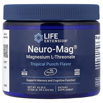Магний Life Extension Neuro-Mag®, Magnesium L-Threonate, Tropical Punch, 93.35 g