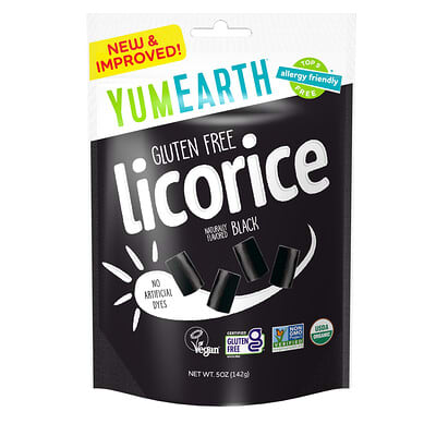 Безглютеновая лакрица, черная, 5 oz (142 g) YumEarth