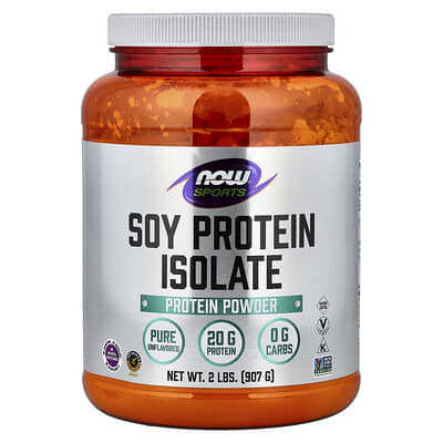 Изолят соевого протеина Sports, чистый без вкуса, 2 lbs (907 g)