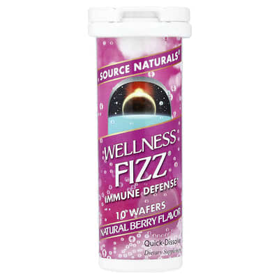 Wellness Fizz®, Immune Defense, натуральная ягода, 10 пластинок