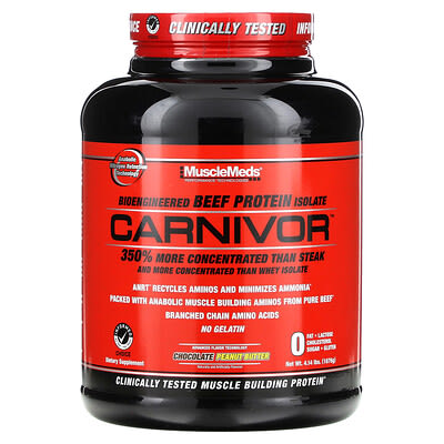 Carnivor™, Bioengineered Beef Protein Isolate, Chocolate Peanut Butter, 4.14 lbs (1,876 g)