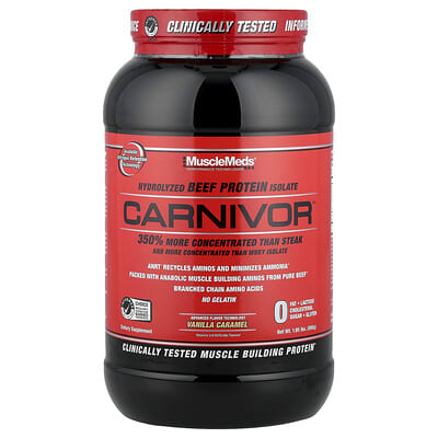 Carnivor™, гидролизованный изолят говяжьего белка, Vanilla Caramel, 1.95 lbs (888 g)