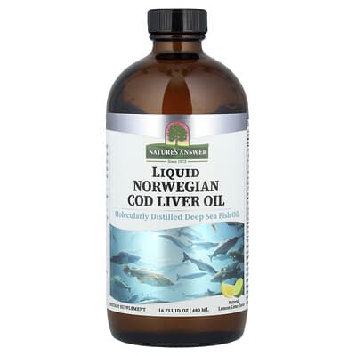 Жидкое рыбий жир норвежский, Natural Lemon-Lime, 16 fl oz (480 ml)