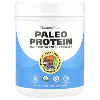 NaturesPlus Протеиновый порошок Paleo Protein, без вкуса, 1.11 lbs (503 g)