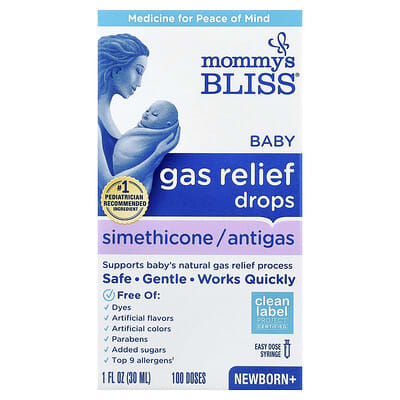 Детские капли от газов, Newborn+, 1 fl oz (30 ml)
