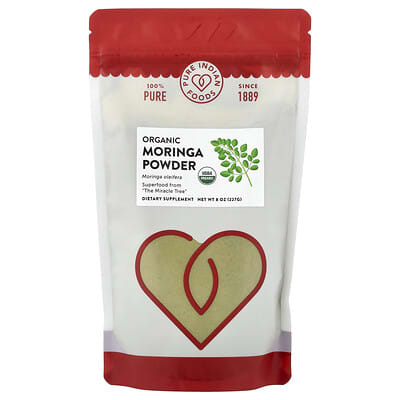 Органический порошок моринга Pure Indian Foods, 8 oz (227 g)
