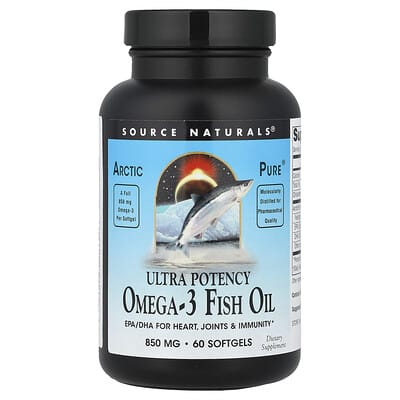 Рыбий жир Arctic Pure®, Ultra Potency Omega-3, 850 mg, 60 мягких капсул