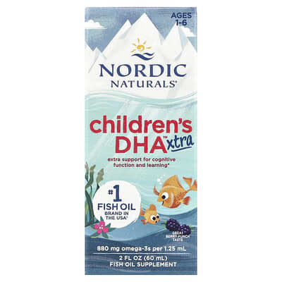 Детский DHA™ Xtra, для детей 1-6 лет, Great Berry Punch, 2 fl oz (60 ml)