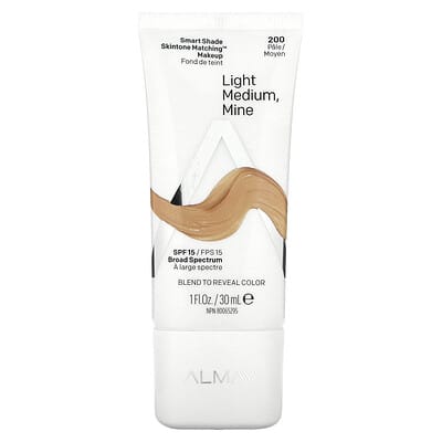 Almay Smart Shade, тональный крем, SPF 15, 200 Light Medium Mine, 1 fl oz (30 ml)
