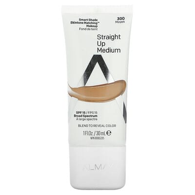 Smart Shade, Skintone Matching Makeup, SPF 15, 300 Straight Up Medium, 1 fl oz (30 ml)