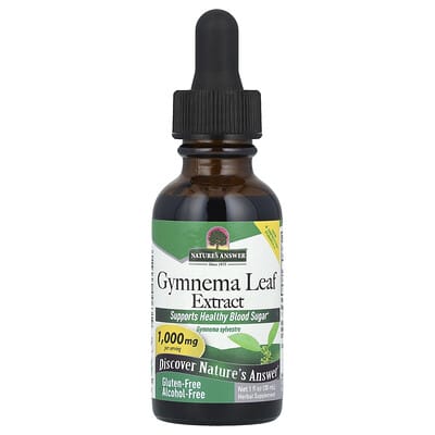 Экстракт листьев гимнемии, без спирта, 1,000 mg, 1 fl oz (30 ml)
