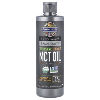 Garden of Life органическое кокосовое масло MCT для здоровья мозга, без вкуса, 473 ml