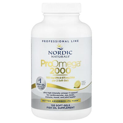 Nordic Naturals ProOmega® 2000, лимон, 120 мягких капсул (1,075 mg на капсулу)