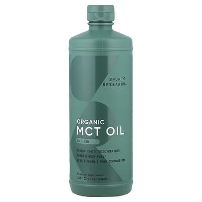 Органическое масло MCT, C8 + C10, 32 fl oz (946 ml)