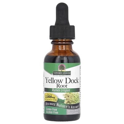 Nature's Answer Yellow Dock Root, без спирта, 500 mg, 1 fl oz (30 ml)