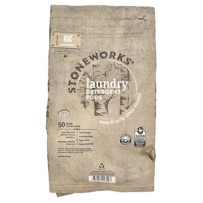 Grab Green Stoneworks®, Капсулы для стирки, Birch Branch, 50 циклов, 1.65 lbs (750 g)