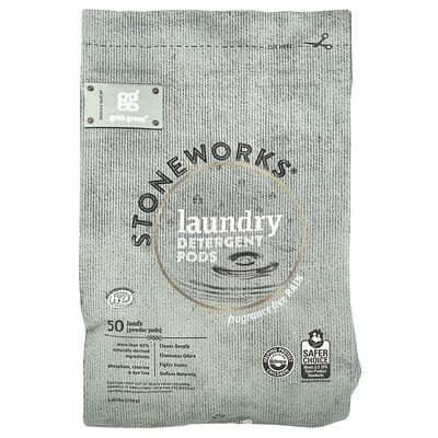 Stoneworks®, Laundry Detergent Pods, Fragrance Free, Rain, 50 Loads, 1.65 lbs (750 g)