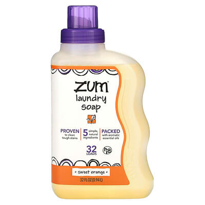 Средство для стирки ZUM, сладкий апельсин, 32 fl oz (0.94 l)