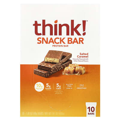 Протеиновый батончик Snack Protein Bar, соленая карамель, 10 шт, 1.41 oz (40 g) каждый