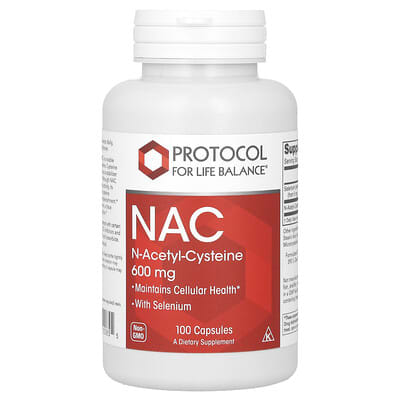 NAC (N-Acetyl-Cysteine), 600 mg, 100 вегетарианских капсул