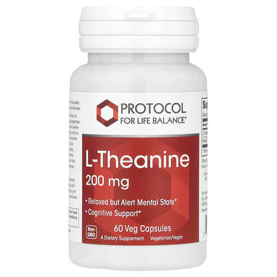 L-Theanine, 200 mg, 60 вегетарианских капсул