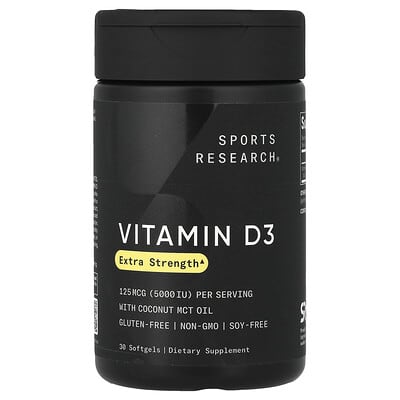 Vitamin D3, 125 mcg (5,000 IU), 30 Softgels