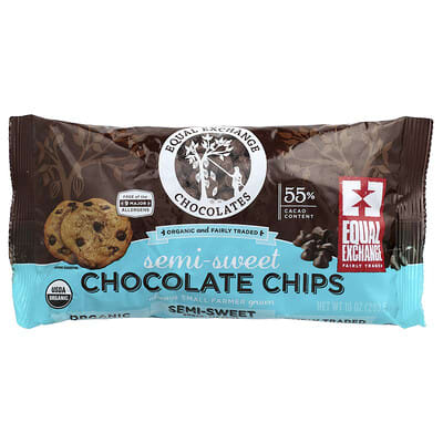 Шоколадные капли Equal Exchange Organic Semi-Sweet 55% Cacao 10 oz (283.5 g)