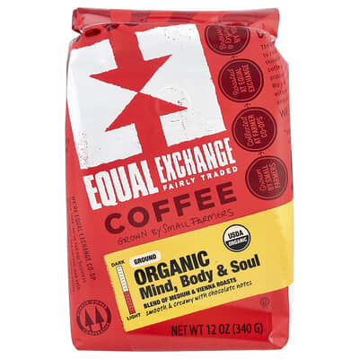 Organic Coffee, Mind Body & Soul, Ground, Medium & Vienna Roasts, 12 oz (340 g)