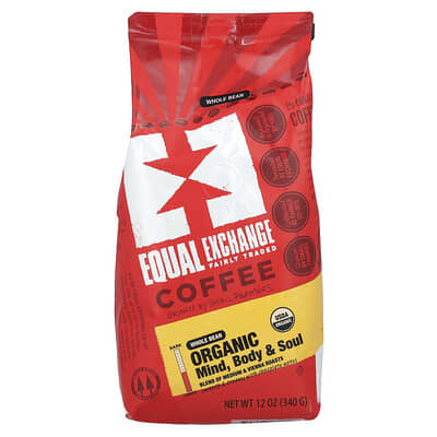 Organic Coffee, Mind Body & Soul, Whole Bean, Medium Roast, 12 oz (340 g)