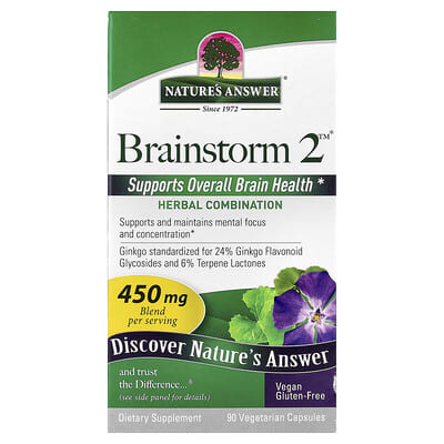 Brainstorm 2™, травяной комплекс, 90 вегетарианских капсул