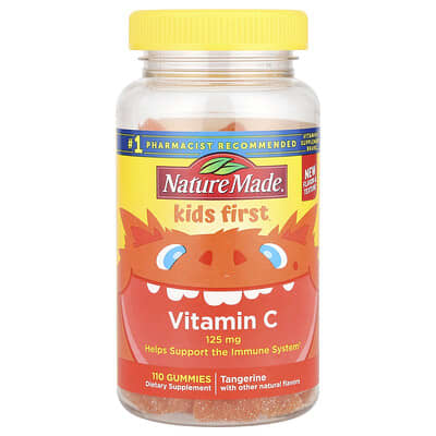 Kids First®, Vitamin C Gummies, Tangerine, 125 mg, 110 Gummies