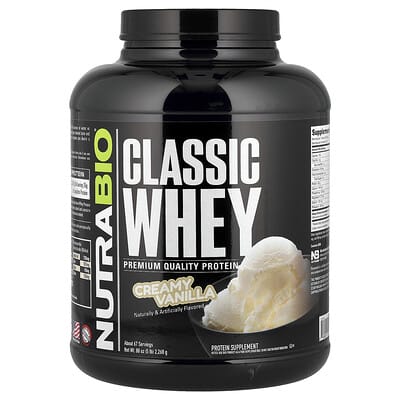 Сывороточный протеин NutraBio Classic Whey Protein, Creamy Vanilla, 5 lbs (2,268 g)