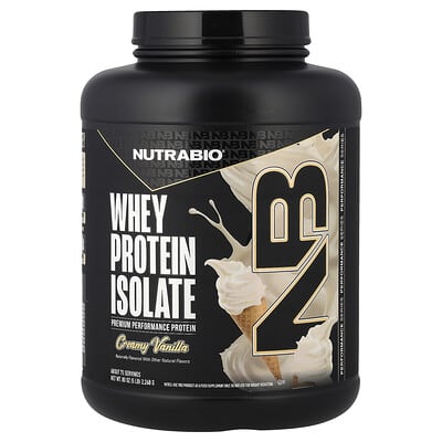 NutraBio изолят сывороточного протеина, Creamy Vanilla, 5 lb (2,268 g)