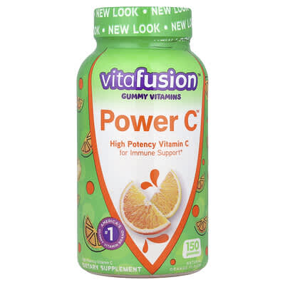 Power C™, High Potency Vitamin C Gummies, Natural Orange, 150 Gummies