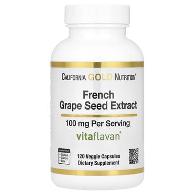 Экстракт виноградных косточек French Grape Seed Extract, Vitaflavan®, 100 mg, 120 вегетарианских капсул