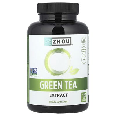Zhou Nutrition Экстракт зеленого чая, 500 mg, 120 вегетарианских капсул